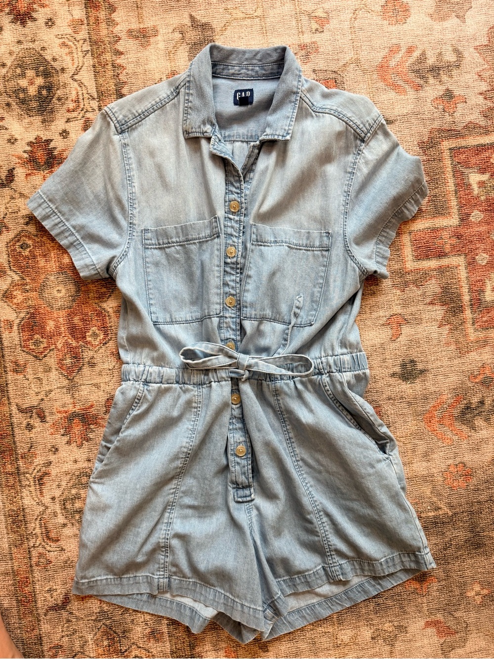 GAP Light Blue Denim Romper
